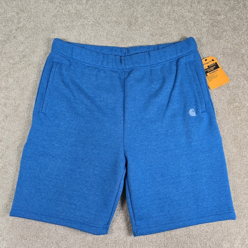 Carhartt Midweight Relaxed Fit Fleece Shorts Men's Small Blue BS5840-M‎ NEW